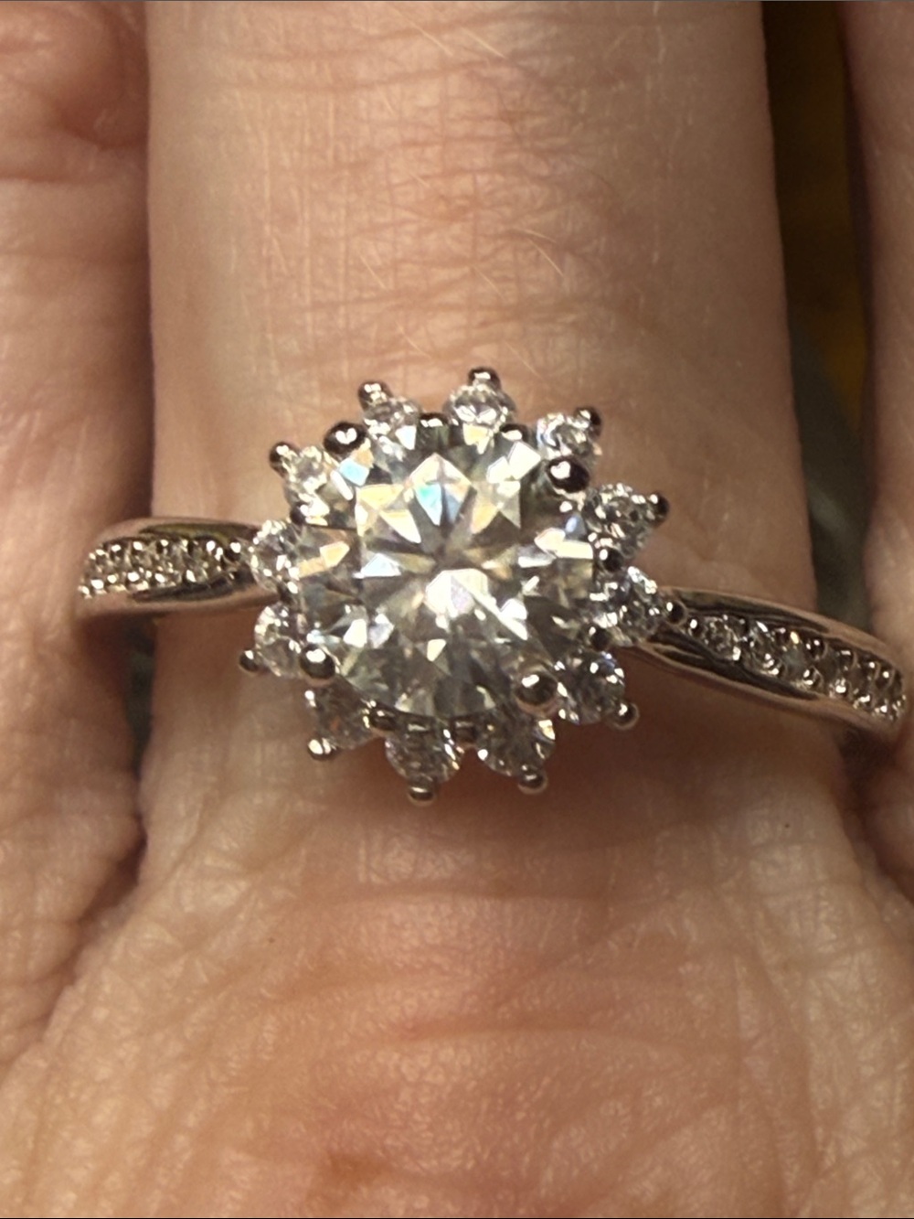 925 Sterling Silver 1CT GRA CERTIFIED MOISSANITE DIAMOND Halo Ring NEW RETAIL499